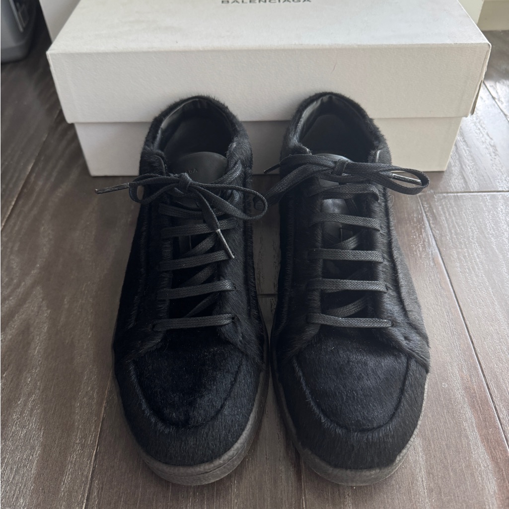Balenciaga Black Fur Sneaker Rubber Men's Sneaker/Trainer